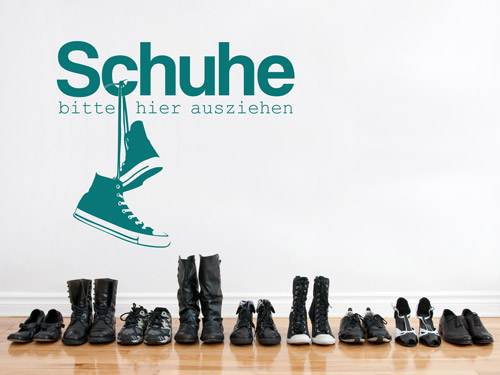 Wandtattoo Schuhe ausziehen