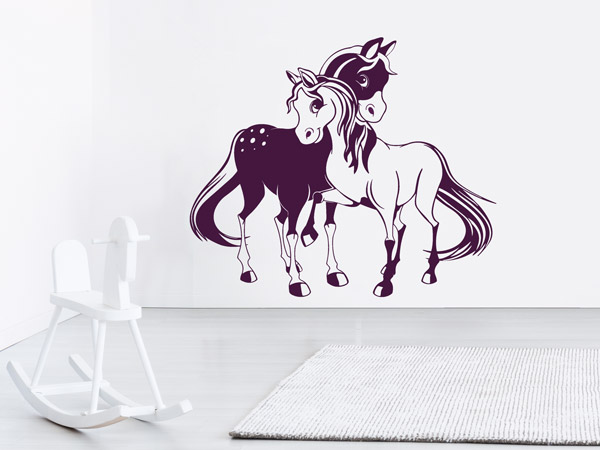 Wandtattoo Tiere für das Kinderzimmer Ponys 