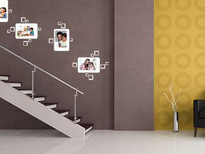 Wandtattoo im treppenhaus auf treppe, wand & co.