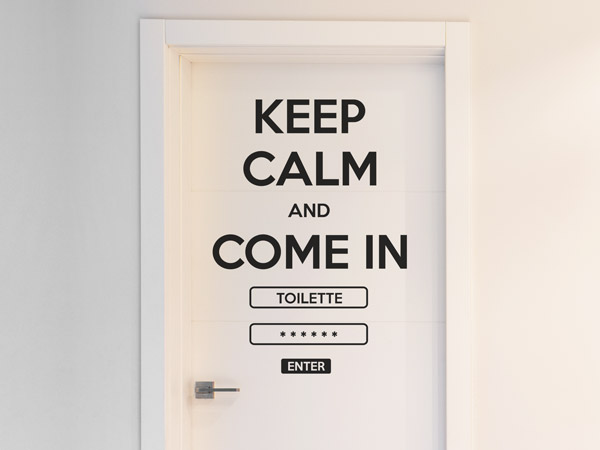 Wandtattoo WC Tür Keep Calm Spruch