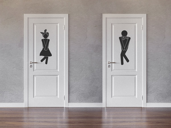 Wandtattoo WC Zeichen Piktogramme Mann und Frau