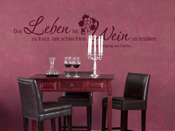 Wandtattoo Leben und Wein