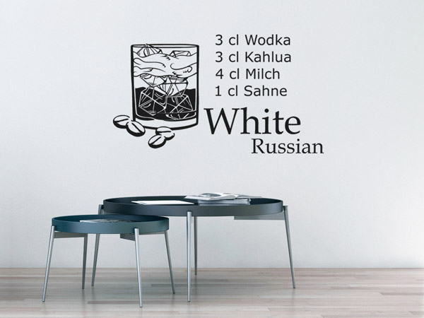 Wandtattoo White Russian Geschenk