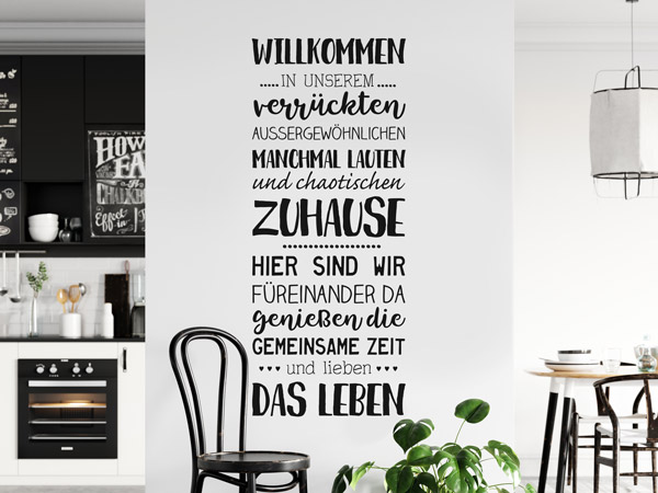 Wandtattoo Willkommen Spruch für Familien