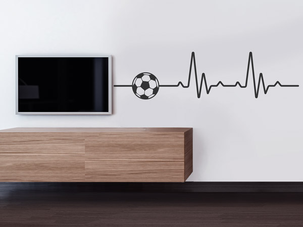 Wandtattoo WM Fußball mein Leben mit EKG