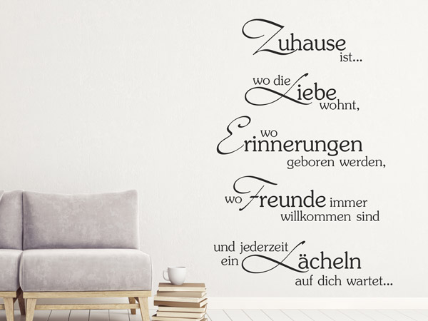 Wandtattoo Zuhause ist wo die Liebe wohnt Spruch