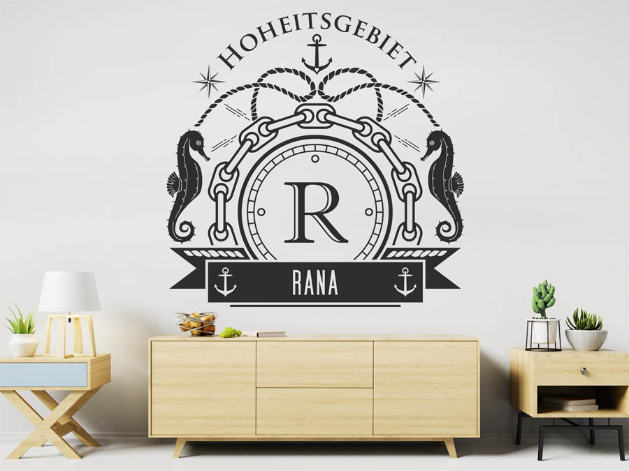 Wandtattoo Rana Als Monogramm Turschild Oder Familienwappen