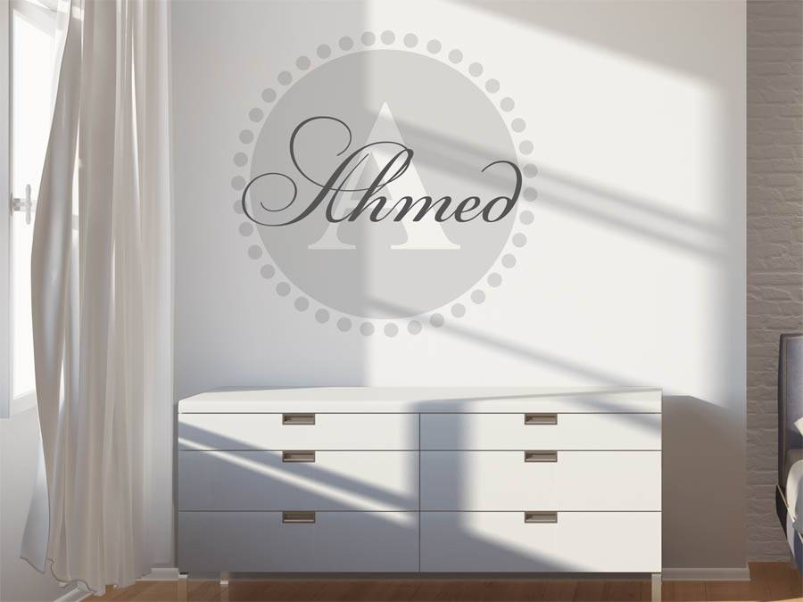 Ahmed Familienname als rundes Monogramm