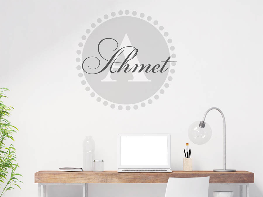 Ahmet Familienname als rundes Monogramm