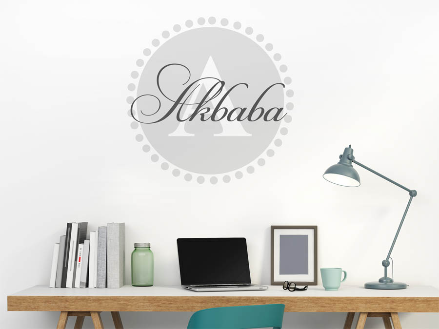 Akbaba Familienname als rundes Monogramm