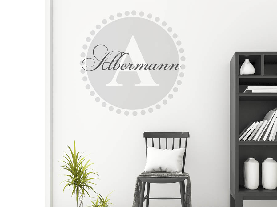 Albermann Familienname als rundes Monogramm