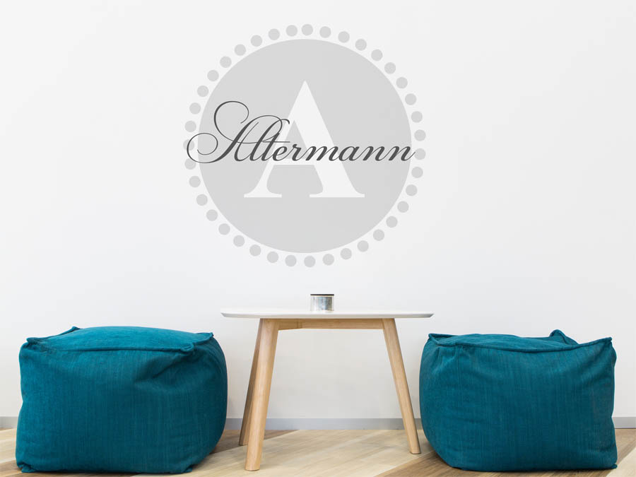 Altermann Familienname als rundes Monogramm