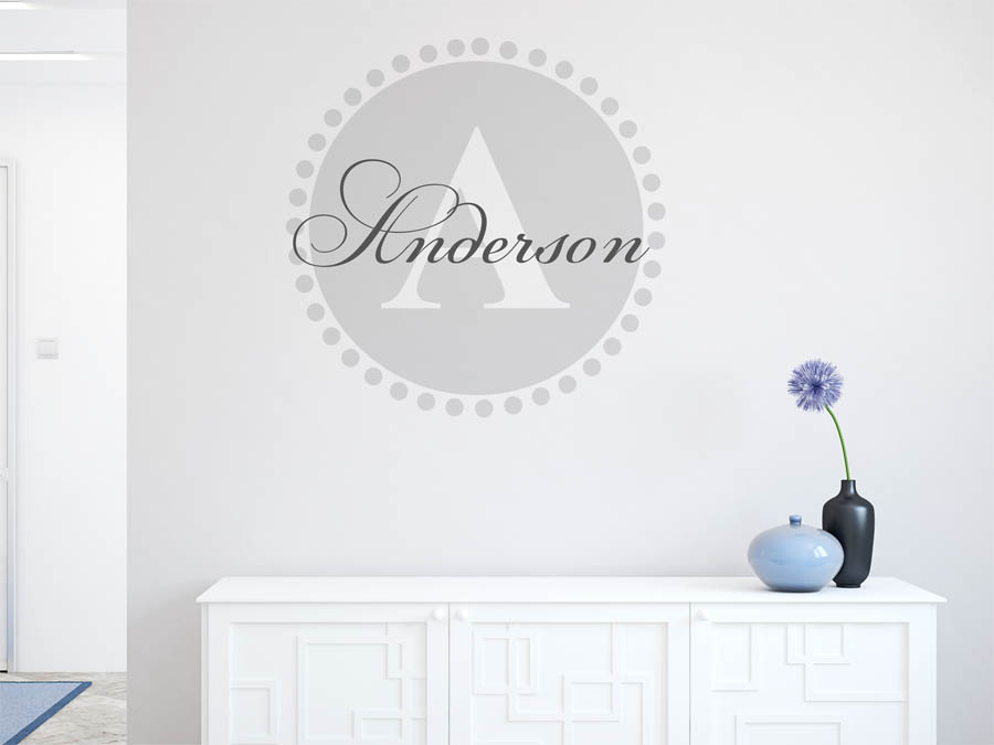 Anderson Familienname als rundes Monogramm