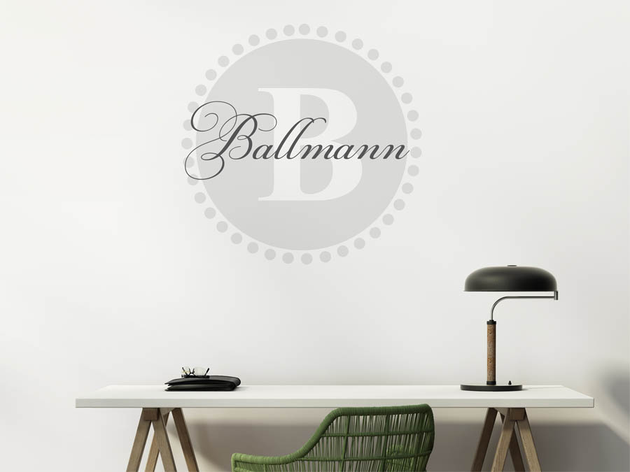 Ballmann Familienname als rundes Monogramm