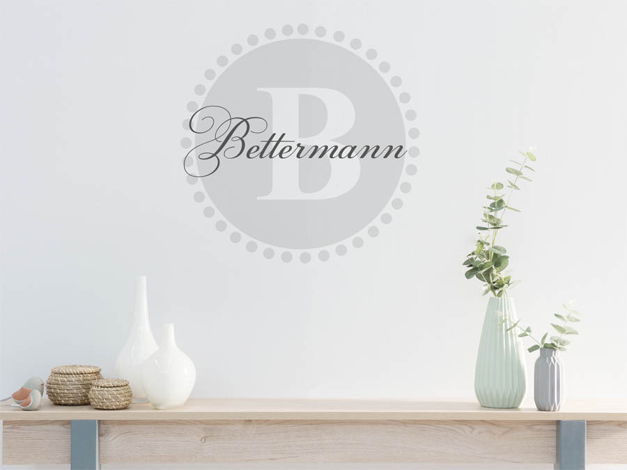 Bettermann Familienname als rundes Monogramm