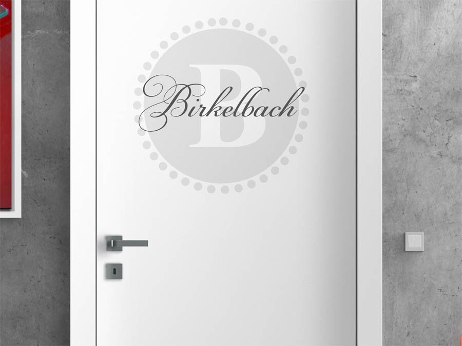 Birkelbach Familienname als rundes Monogramm