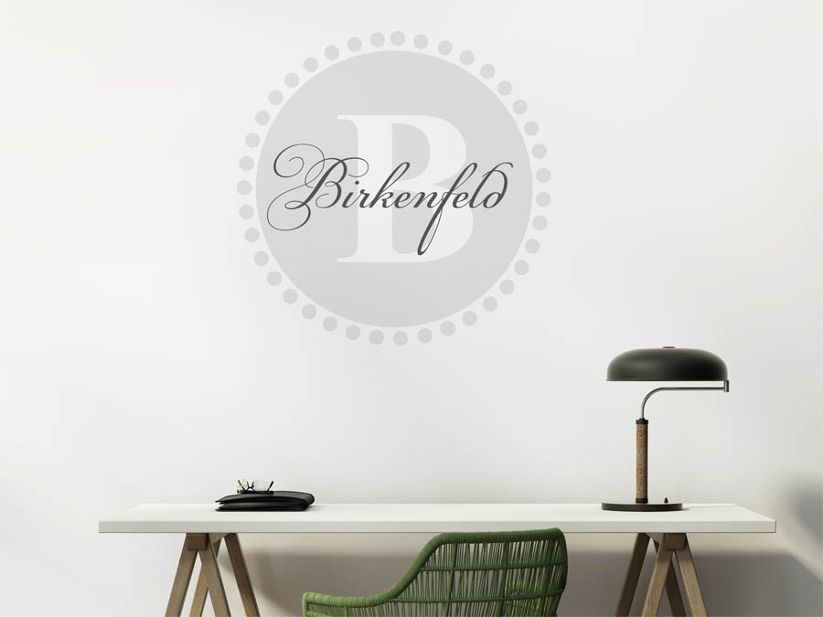 Birkenfeld Familienname als rundes Monogramm