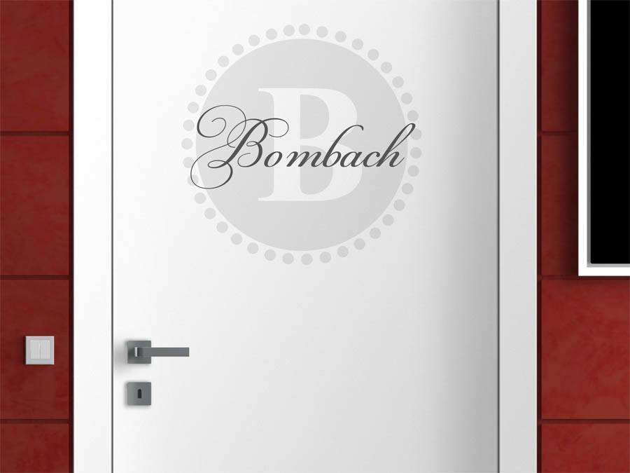 Bombach Familienname als rundes Monogramm