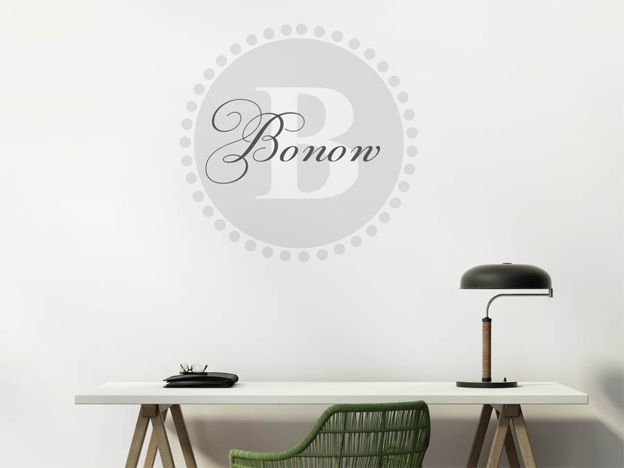 Bonow Familienname als rundes Monogramm