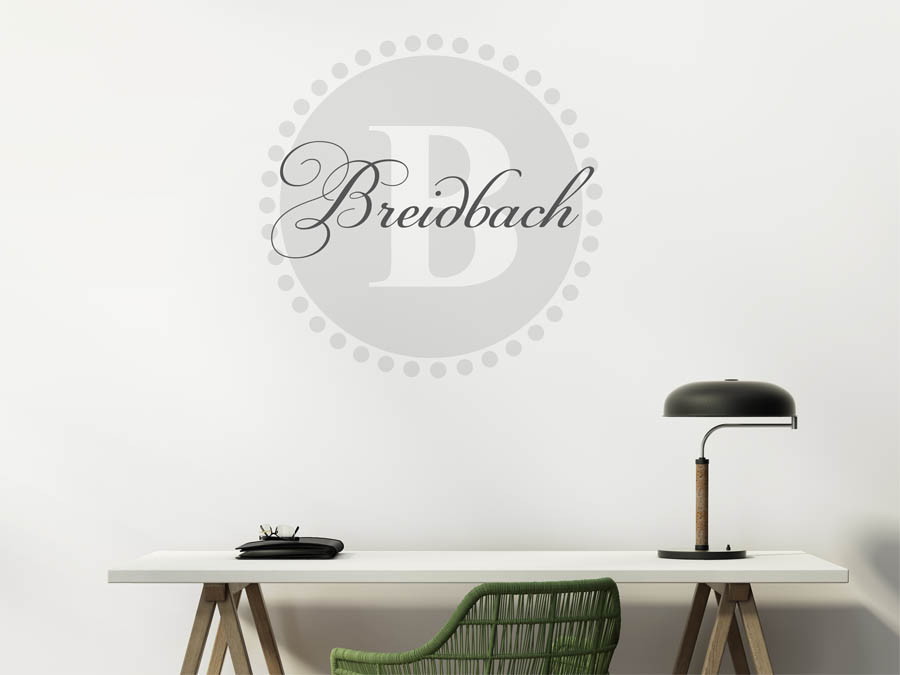 Breidbach Familienname als rundes Monogramm