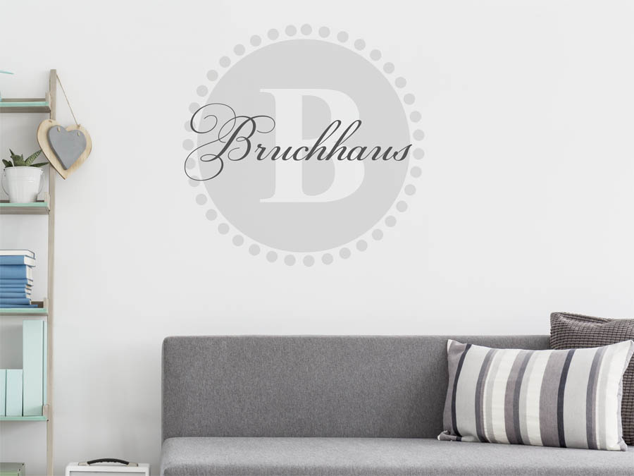 Bruchhaus Familienname als rundes Monogramm
