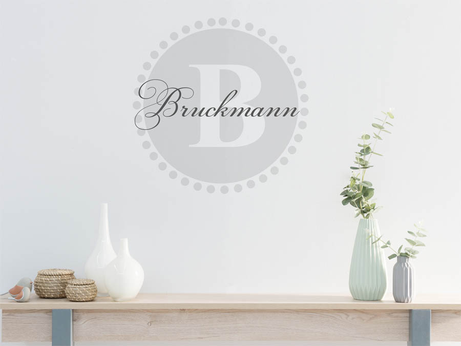 Bruckmann Familienname als rundes Monogramm