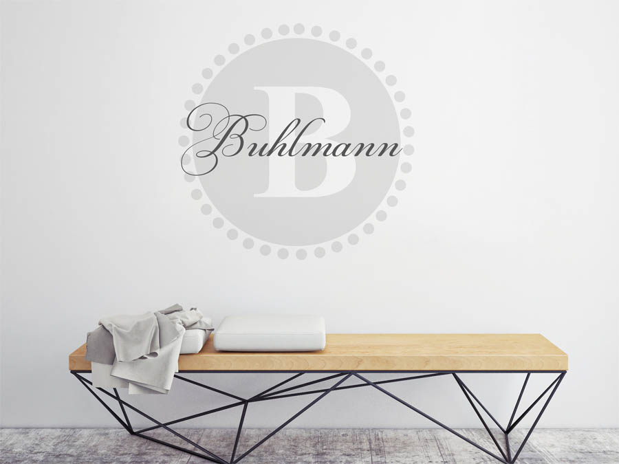 Buhlmann Familienname als rundes Monogramm