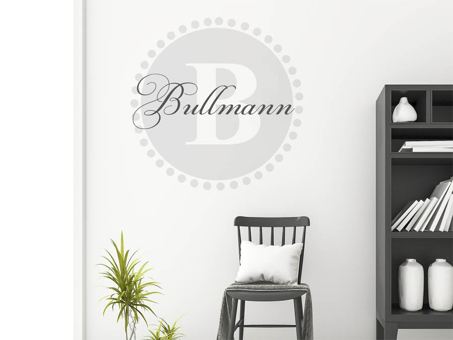 Bullmann Familienname als rundes Monogramm