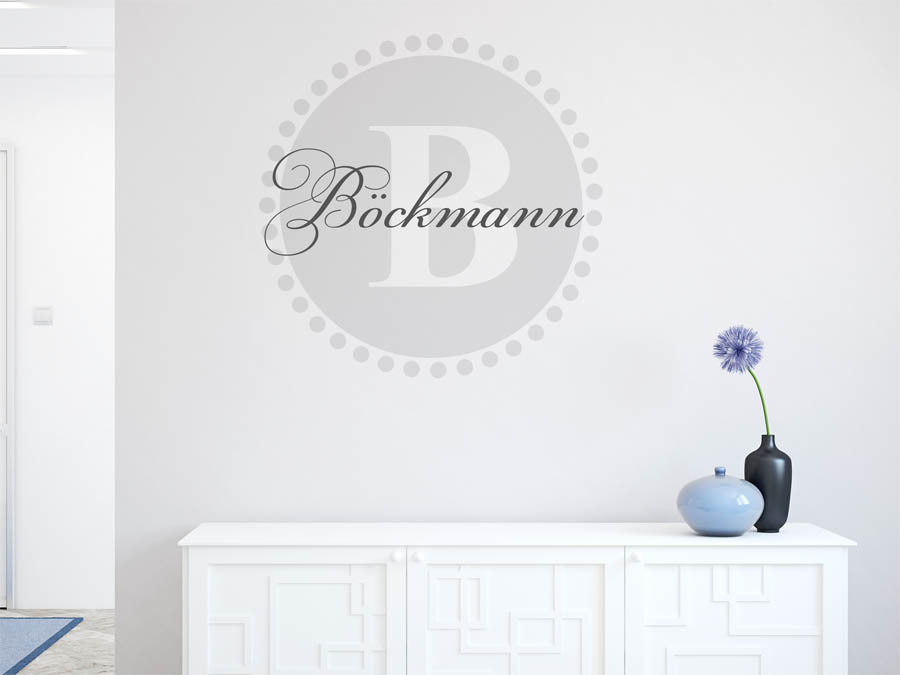 Böckmann Familienname als rundes Monogramm