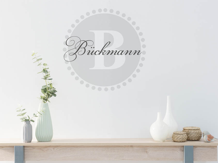 Bückmann Familienname als rundes Monogramm