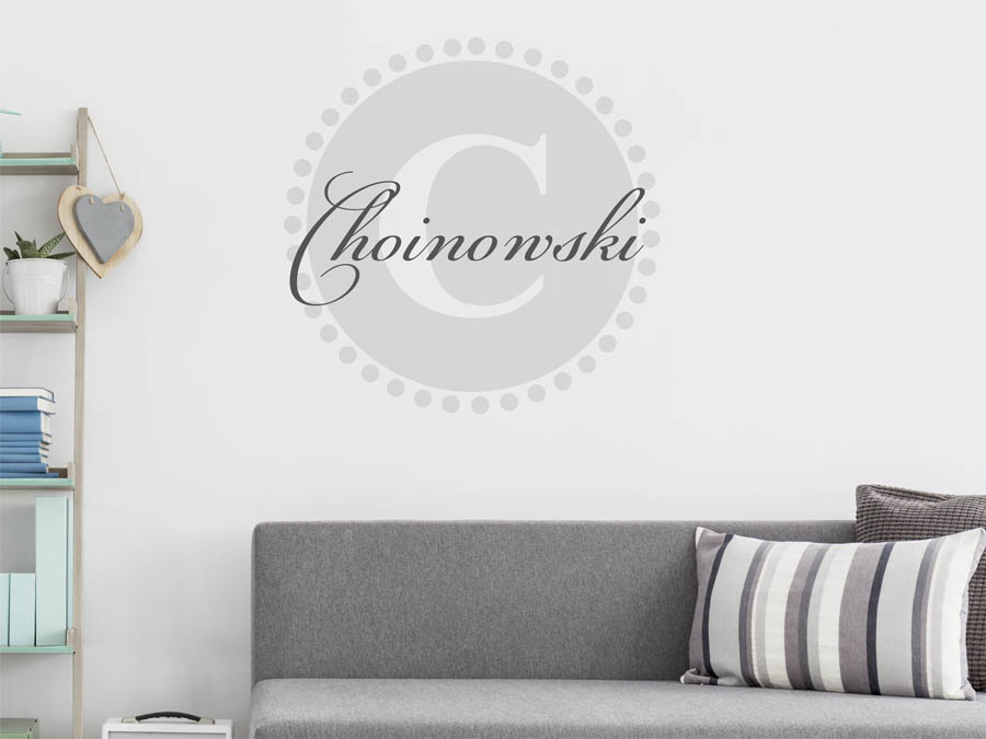 Choinowski Familienname als rundes Monogramm