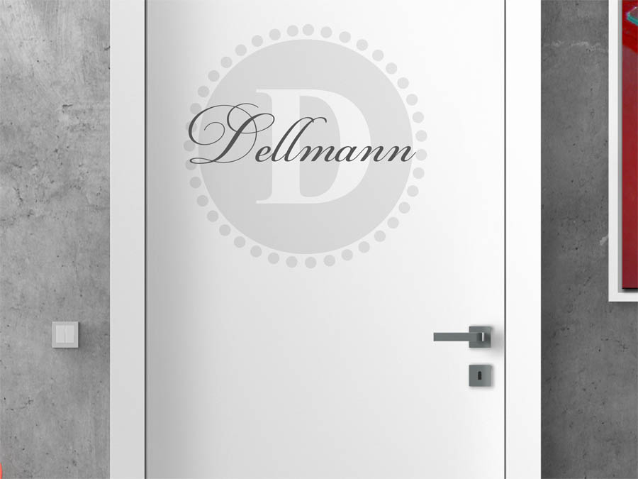 Dellmann Familienname als rundes Monogramm