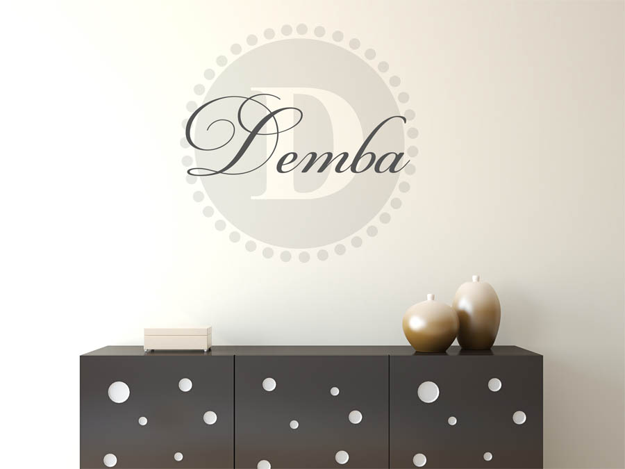Demba Familienname als rundes Monogramm