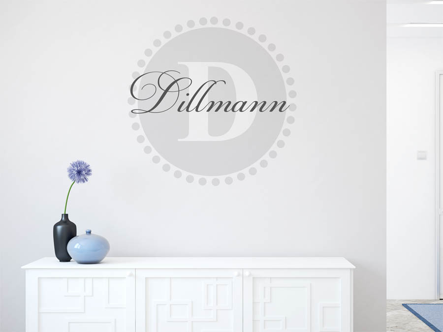 Dillmann Familienname als rundes Monogramm