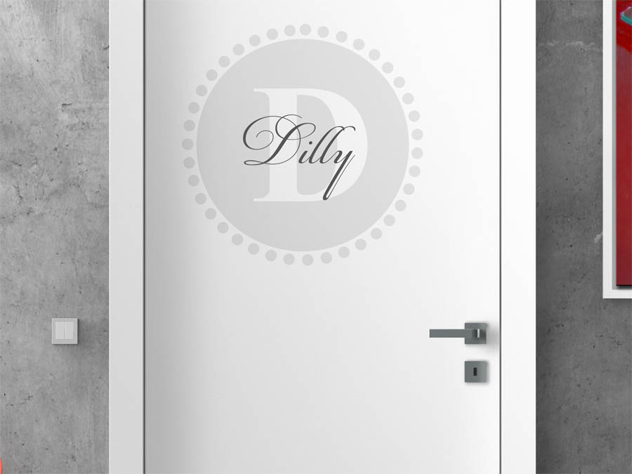 Dilly Familienname als rundes Monogramm