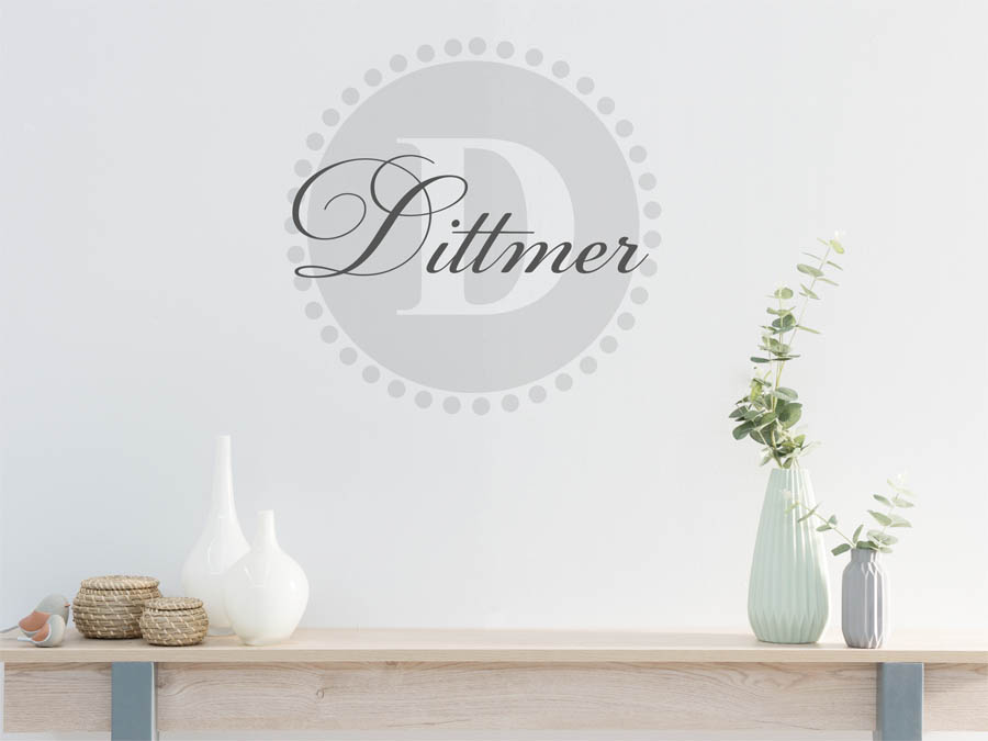Dittmer Familienname als rundes Monogramm