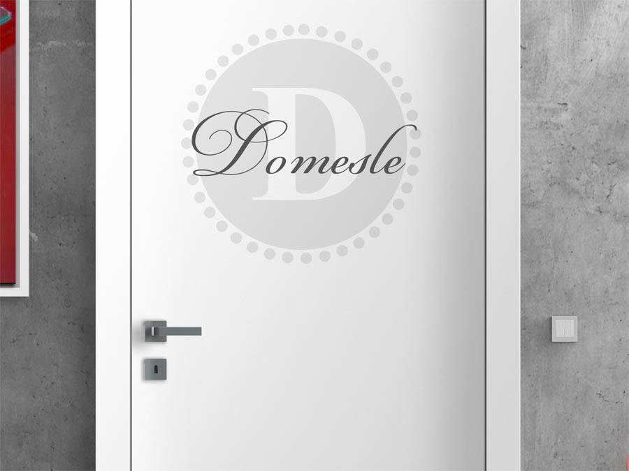 Domesle Familienname als rundes Monogramm