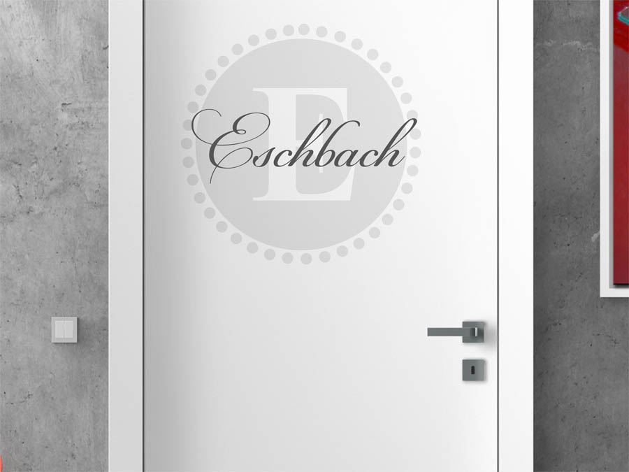 Eschbach Familienname als rundes Monogramm