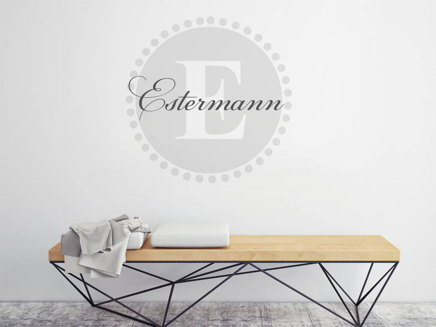 Estermann Familienname als rundes Monogramm