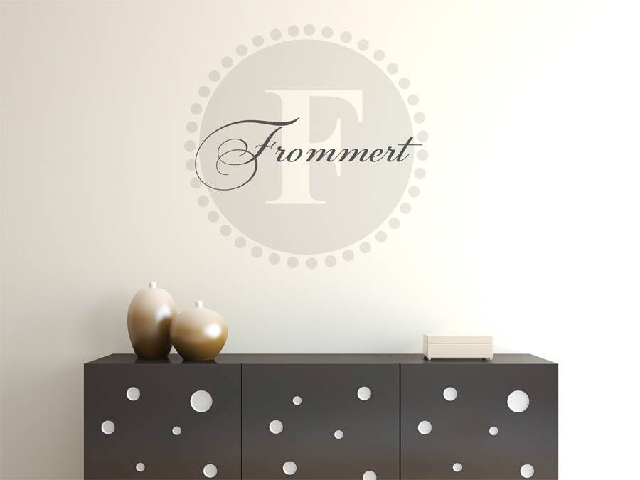 Frommert Familienname als rundes Monogramm