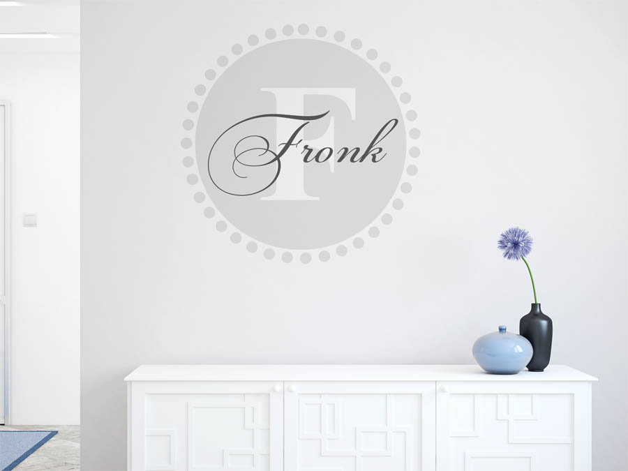 Fronk Familienname als rundes Monogramm