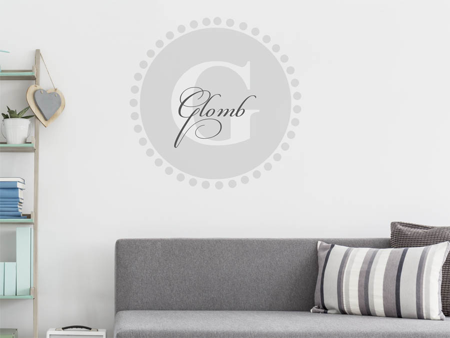 Glomb Familienname als rundes Monogramm