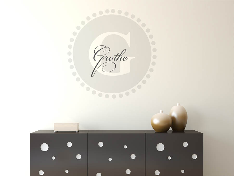 Grothe Familienname als rundes Monogramm