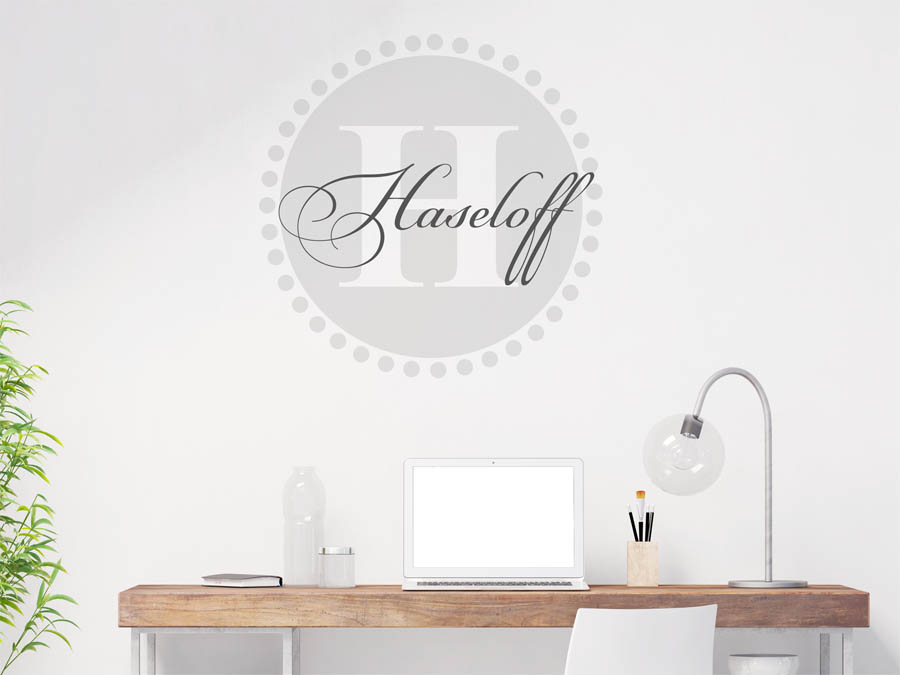 Haseloff Familienname als rundes Monogramm