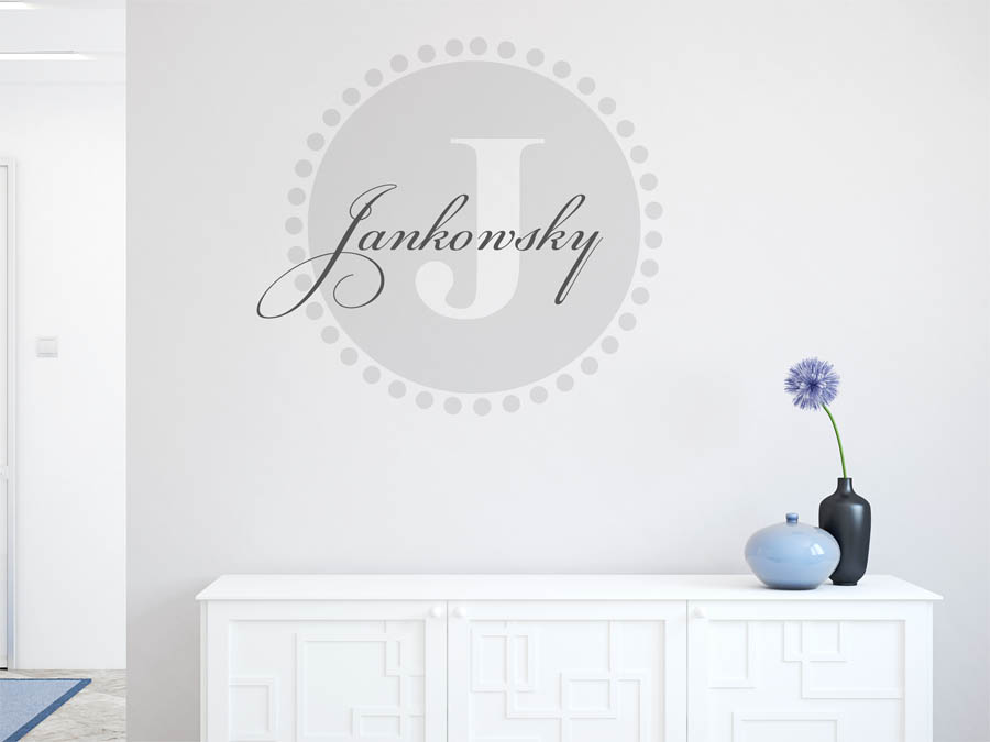 Jankowsky Familienname als rundes Monogramm