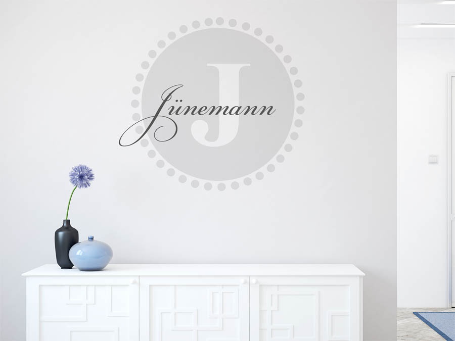 Jünemann Familienname als rundes Monogramm