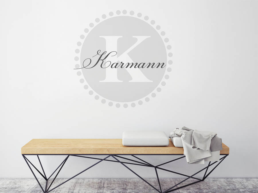 Karmann Familienname als rundes Monogramm