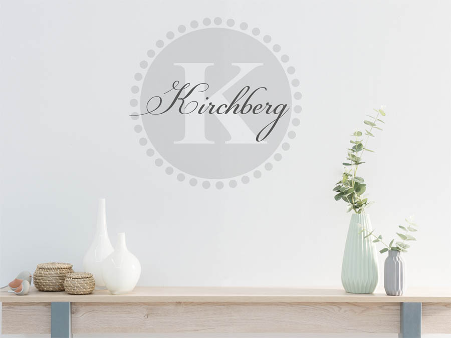 Kirchberg Familienname als rundes Monogramm