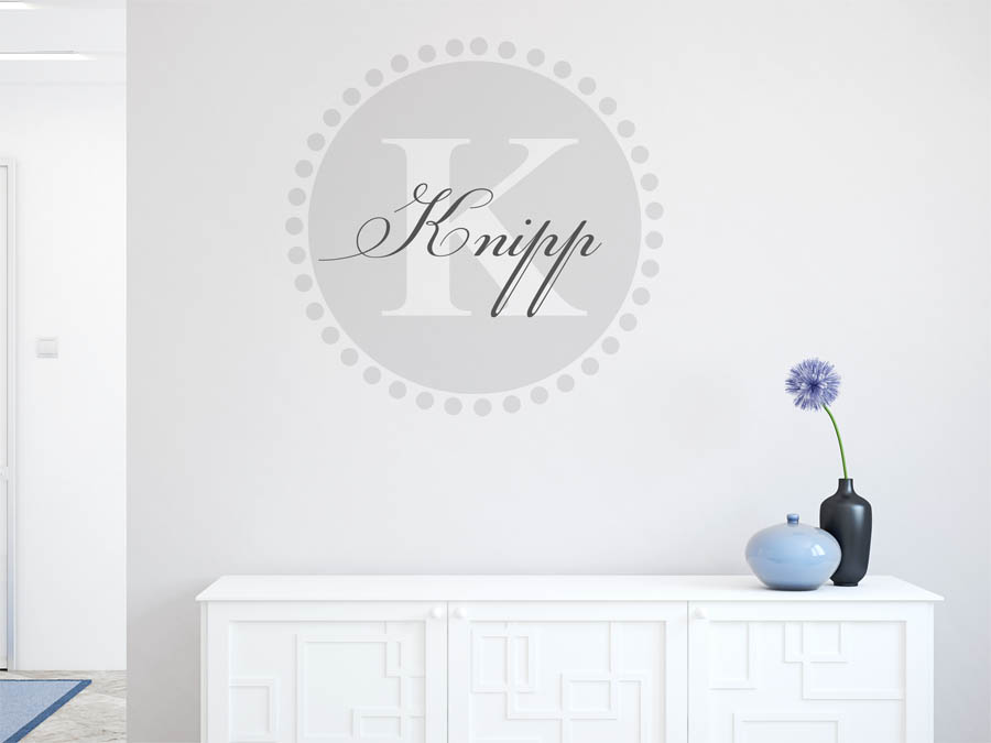 Knipp Familienname als rundes Monogramm