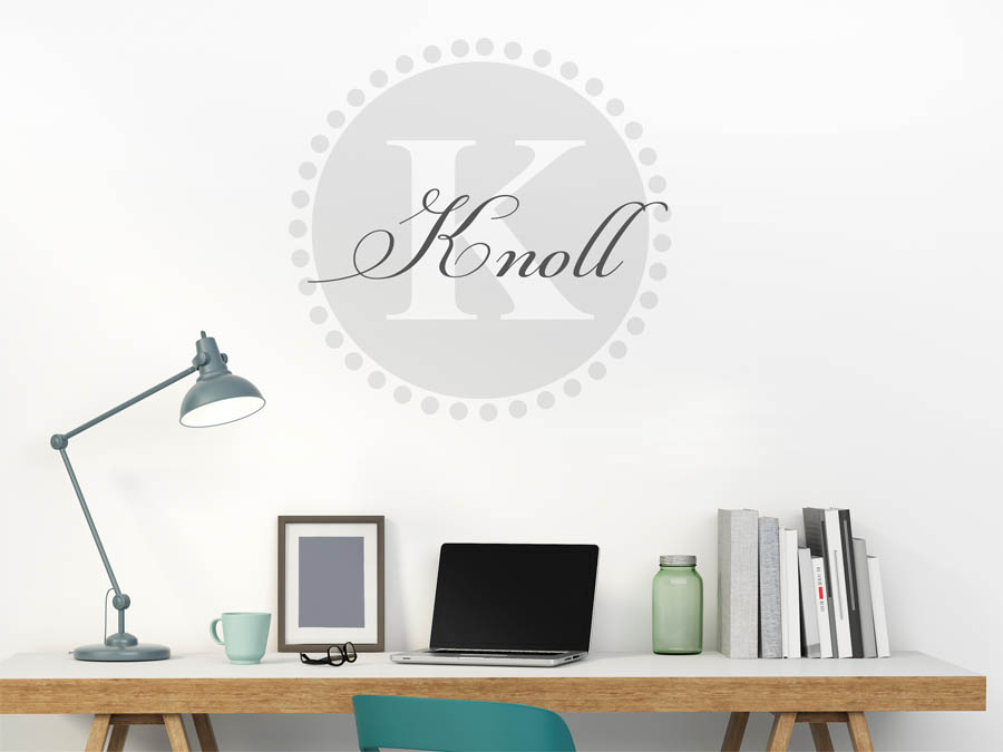 Knoll Familienname als rundes Monogramm